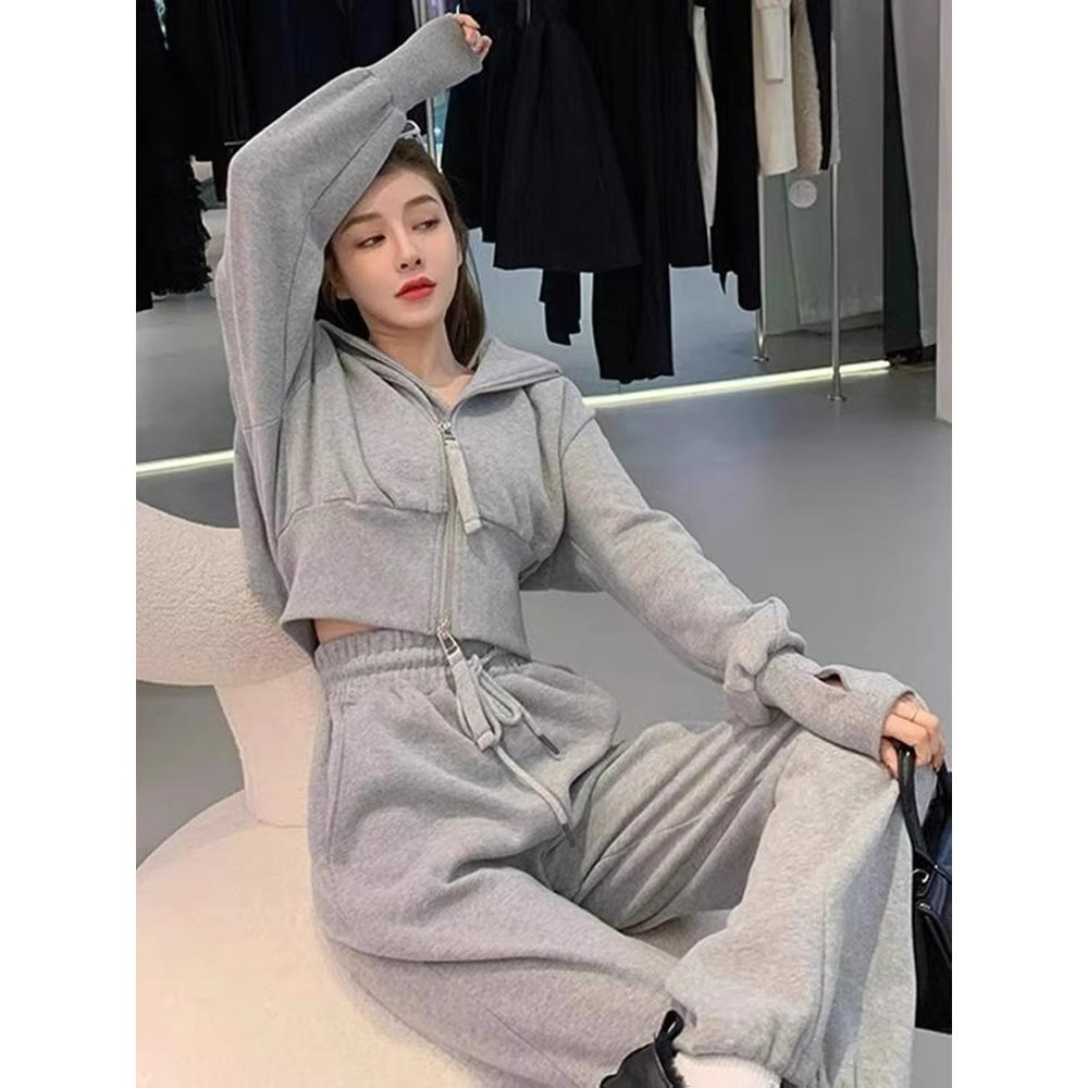 Men's Autumn Sports Suit Women's Loose and Thin Sweater Fashion Casual Two-piece Trend