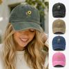 Sunflower Printed Baseball Cap Washed Cotton Sun Hat Vintage Dad Hat  For Women Man