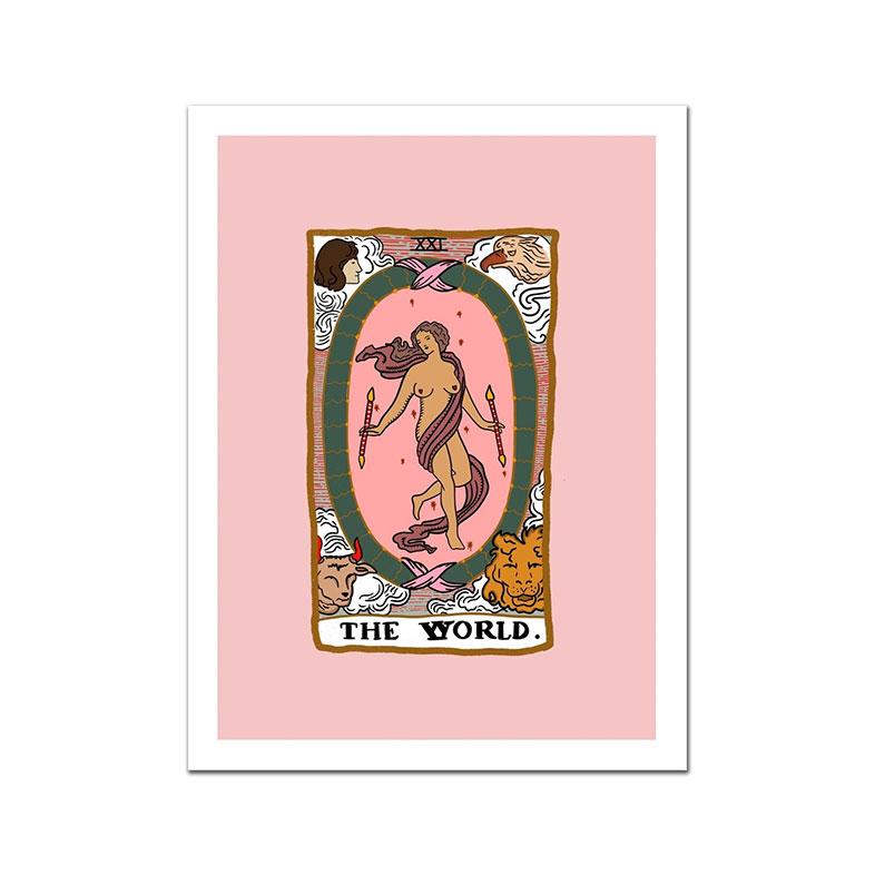 Nordic Lovers Tarot Poster Starman Canvas Painting Illustrated World Art Print Modern Sun Wall Picture For Bedroom Home Decor