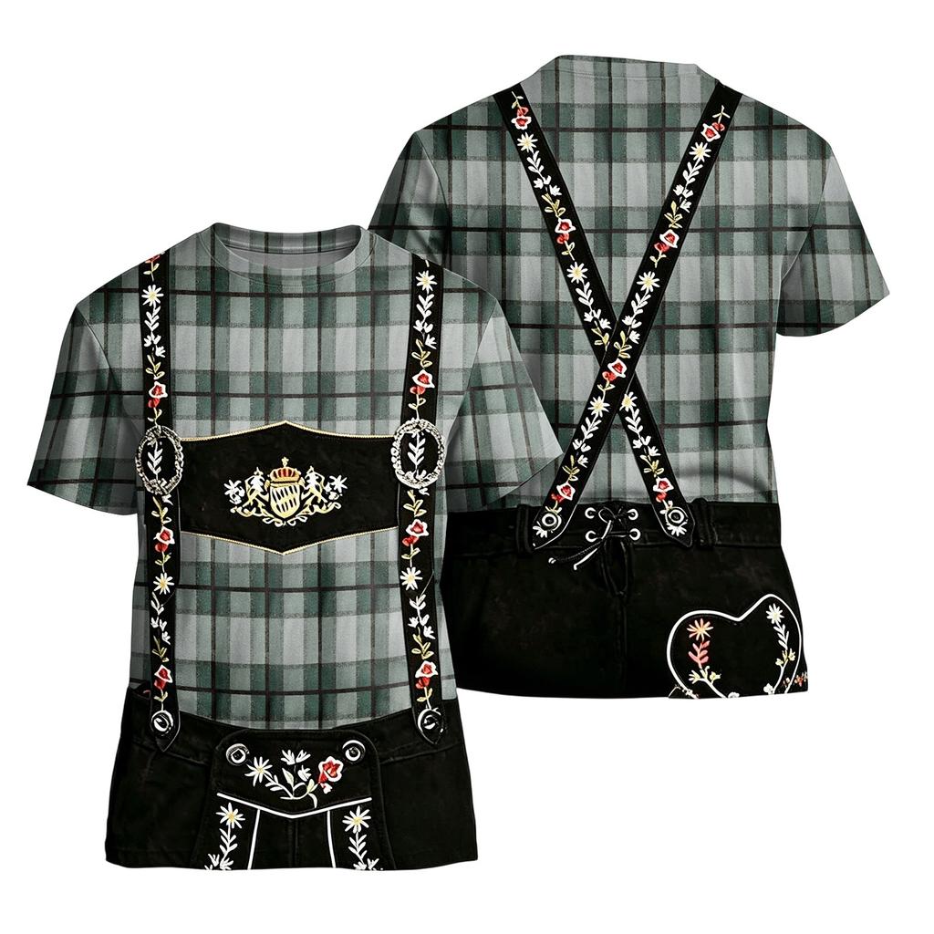 Men's Vintage Pattern Short Sleeve T Shirt Loose Fit Casual Summer Top with Classic Plaid and Retro Print Design for Daily Wear