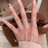 S925 Sterling Silver Rhombus Zircon Lace Ring for Women - Vintage Light Luxury Style