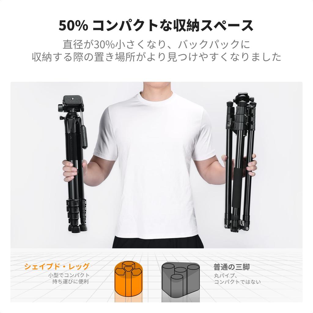 CONCEPT 190cm Camera Travel Tripod for Cameras and 4kg Weight Portable Profile Remote Detachable Video and Manfrotto Quick Release Plate K&F Tripod,