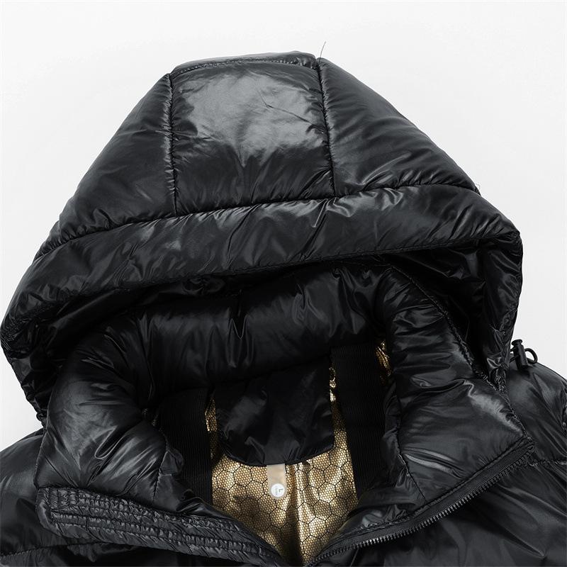 Black and Gold Cotton-padded Clothes Men's Winter Thickened Warm Windproof Cotton-padded Clothes Couple Hooded Versatile Casual Padded Jacket