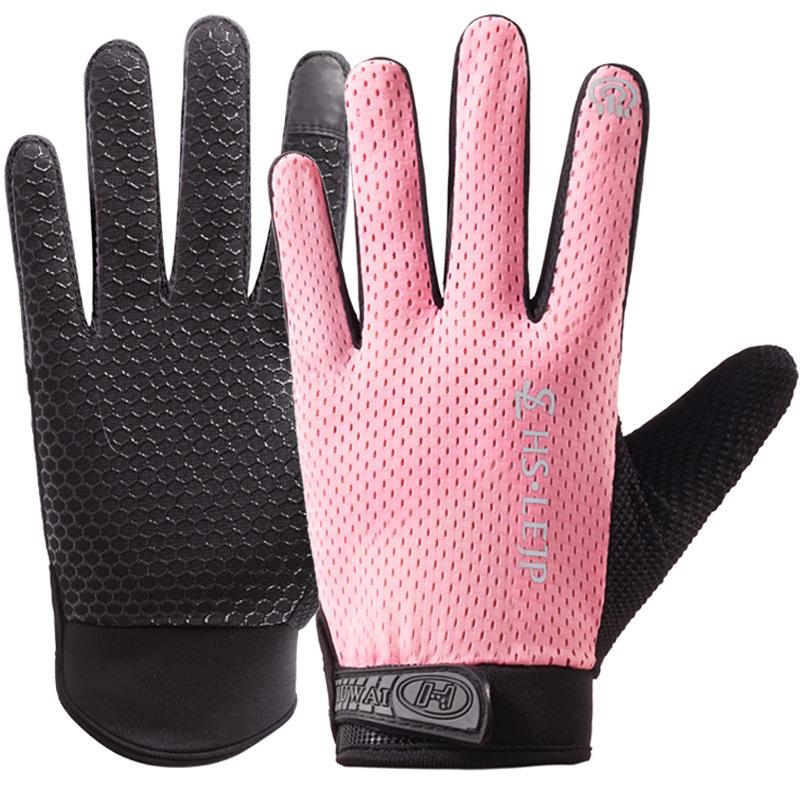 Cycling Gloves All Fingers for Men and Women Breathable Sunscreen Touch Screen Outdoor Frisbee Sports Non Slip Fitness Summer Gloves