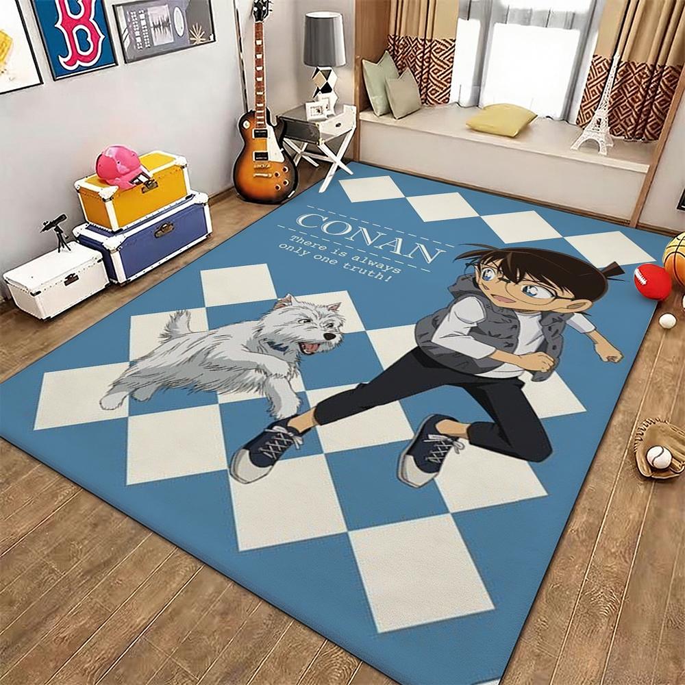 Detective Conan Anime Character Collection Theme Rug Thick Nonslip Carpet For Kids Bedroom Play Area Home Party Decor Great Holiday Gift