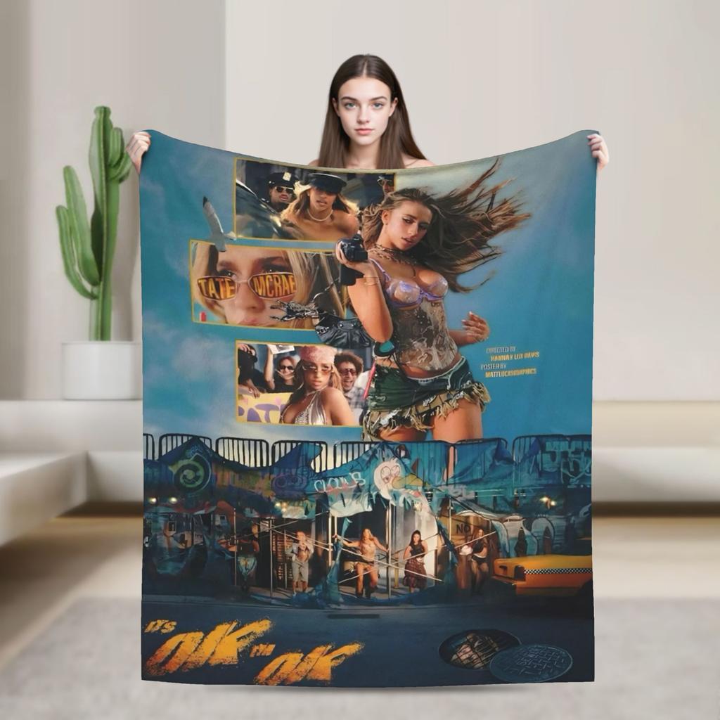 Tate McRae So Close To What Flannel Blanket Soft Bedding Throws for Couch Chair Travel Office Fluffy Bedspread Sofa Bed Cover
