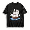 Pirate Bay North Sea Vintage Sailing Ship Print Casual Tee Pure Cotton T-shirt