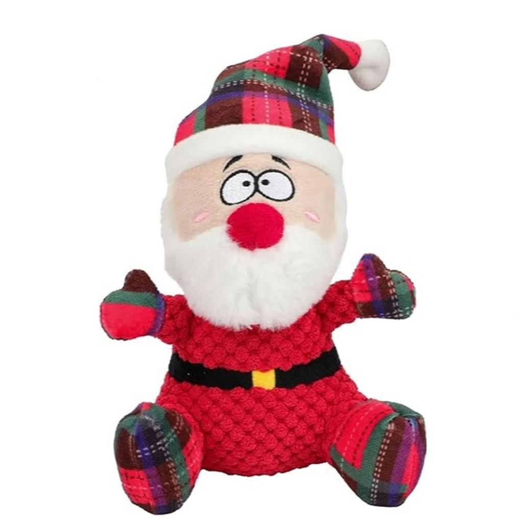1/3pcs Smart Interactive Dog Toy Soft Christmas Plush Dolls Puppy Chew Pet Squeak Knot Toy Chew Resistant for Puppy Medium Dogs