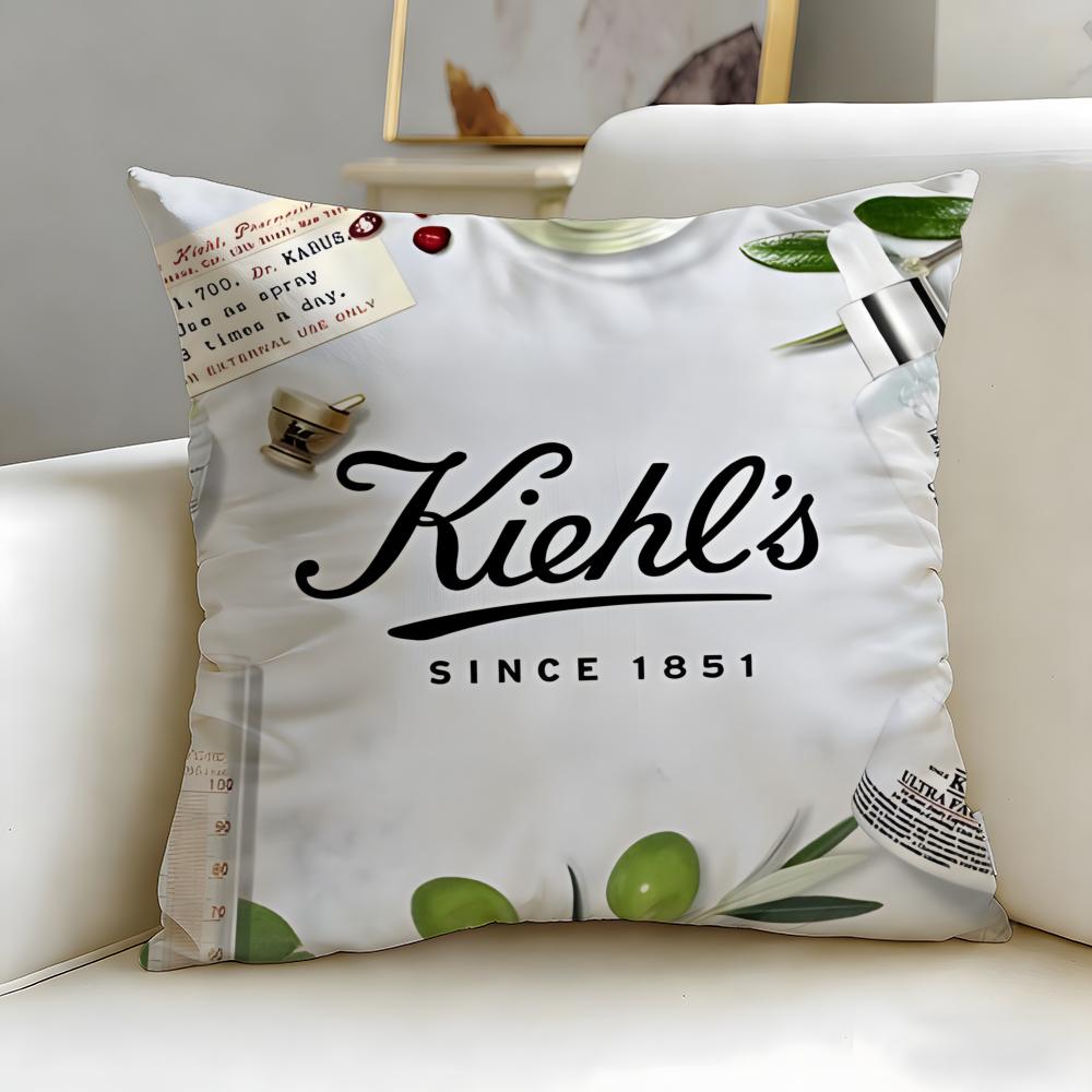 classic skincare brand Kiehl's Cushion Cover Soft & Easy-Wash Pillow Case – Versatile for Couch, Bed, Travel and Office
