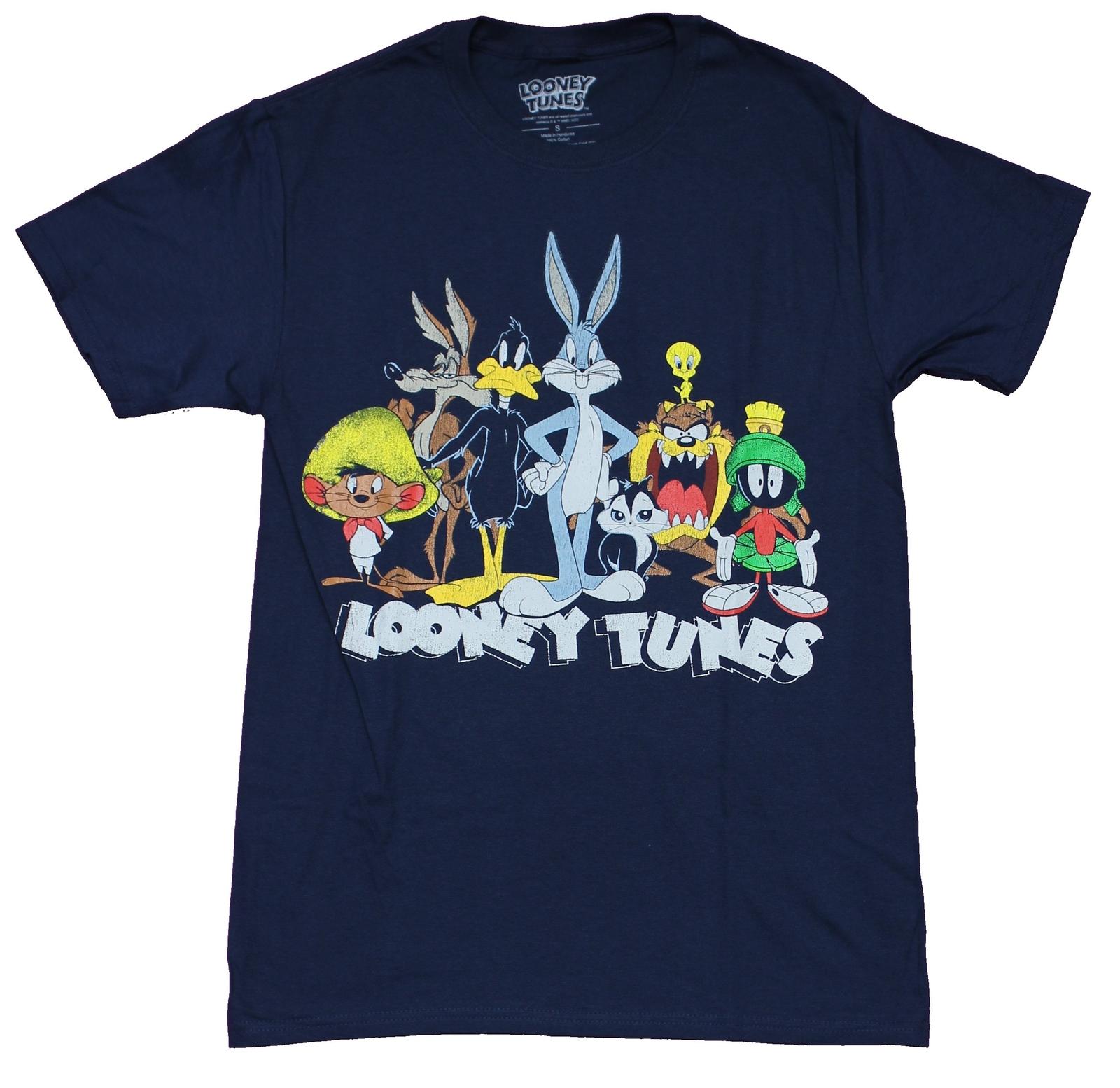 Looney Tunes Mens T-Shirt - Standing Group Center Bugs Bunny Atop Logo XXXL