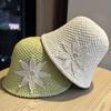 New Japanese-style cute handmade floral fisherman hat for women, sweet and fashionable bucket hat for spring and summer, sun protection and UV
