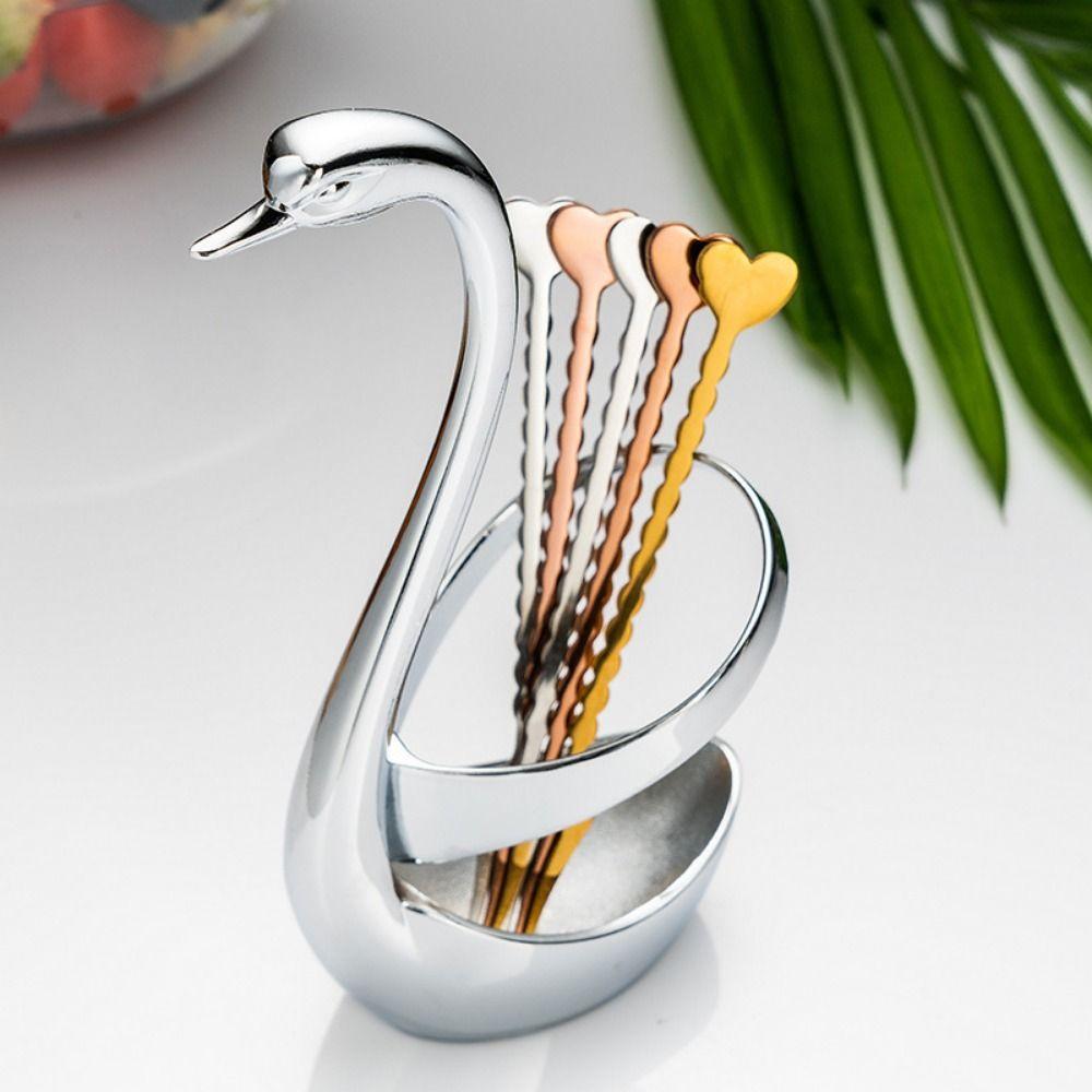 Zinc Zinc Zinc Alloy Swan Shape Cutlery Holder Anti-Rust Swan Tableware Holder  Kitchen