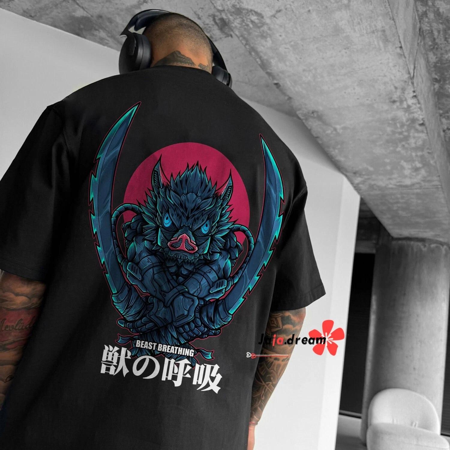 Demon Slayer Cosplay Anime Manga T-Shirt Tee Casual Costumes Polyester Mens XL