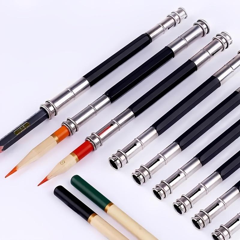 20pcs Adjustable Metal Pencil Extender Professional Art/School/Office Tool for Sketching Writing Drawing Durable Design