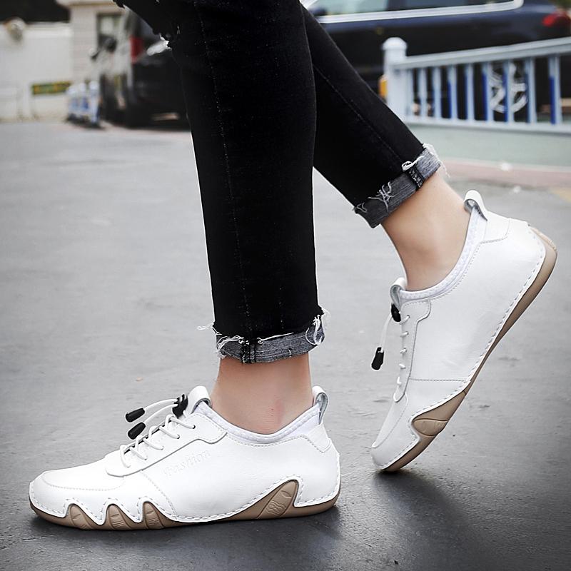 Hot Sale Handmade Men's Breathable Casual Driving Shoes Male Comfortable Soft Bottom Leather Walking Shoes Slip-On Loafers