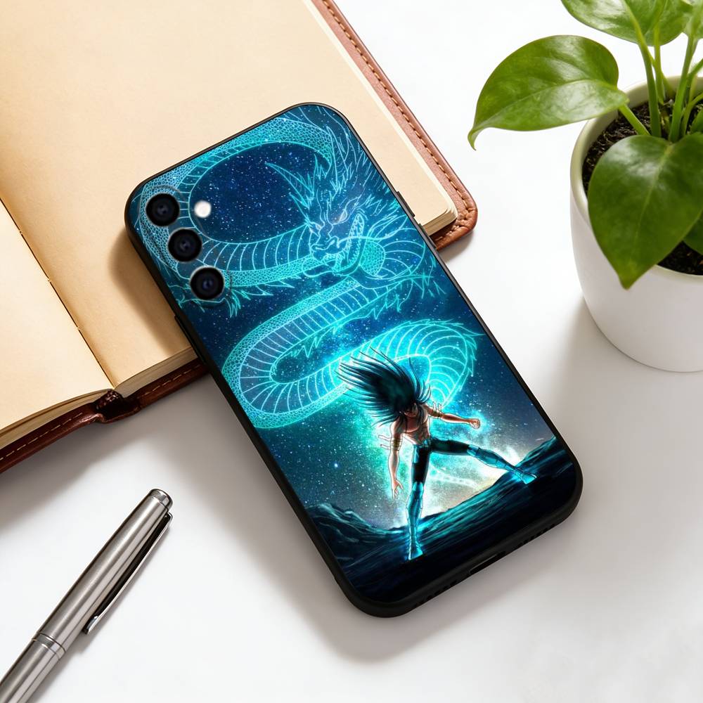 Saint Seiya Phone Case Black Silicone Soft For Samsung Galaxy A73,A72,A71,A70,A53,A52,A51