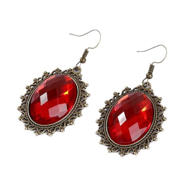 Retro European-American Metal Gem Pendant Earrings - Classic Hot Selling Style