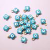 20pcs 9x7mm Enamel Evil Eyes Flower Charms Pendant Small Stainless Steel DIY Jewelry Making Accessories Findings