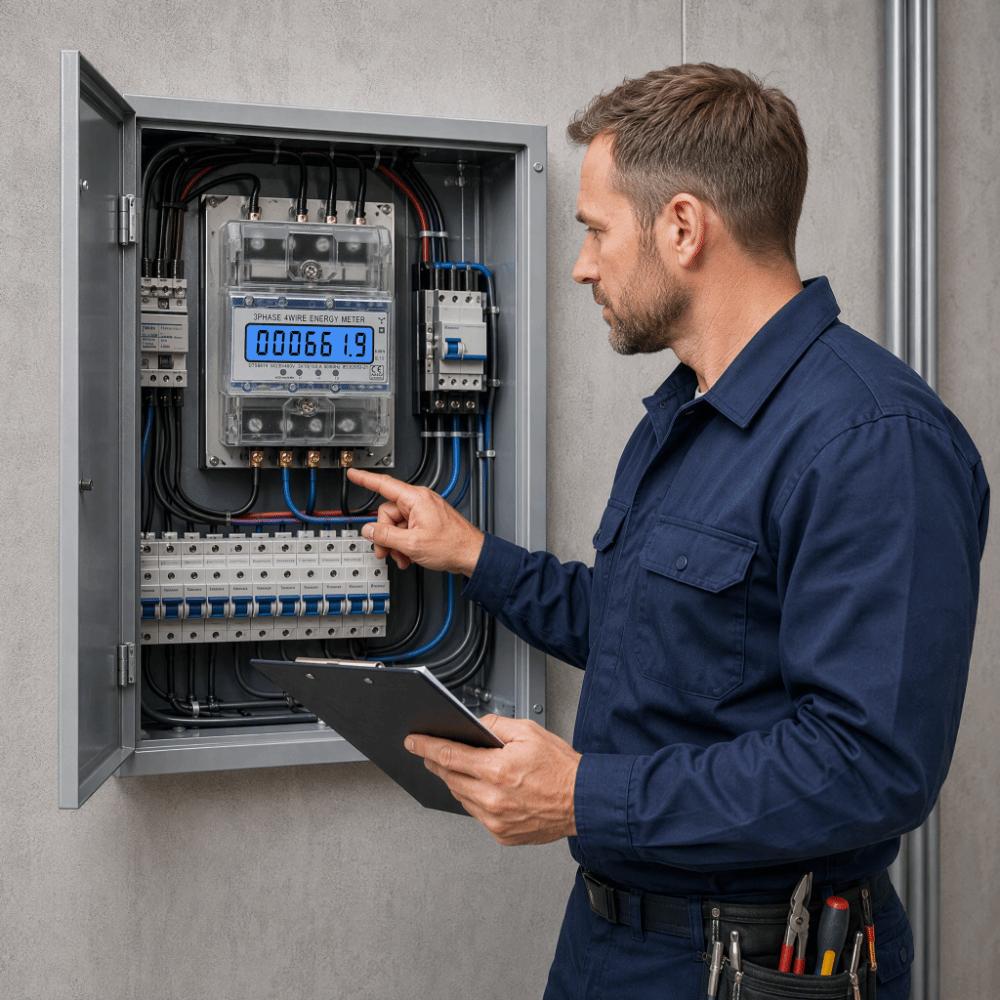 3 Phase 4 Wire Three Phase Energy Meter Electric Kilowatt Hour Meter  Commercial Building