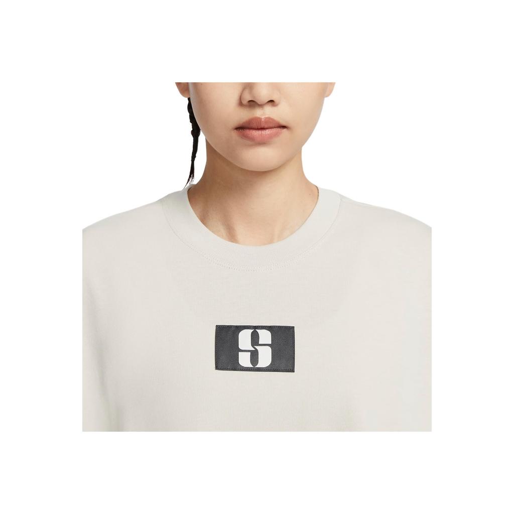 New Nike Drop Shoulder Sleeve T-Shirt Women's Ivory White FJ2701-072