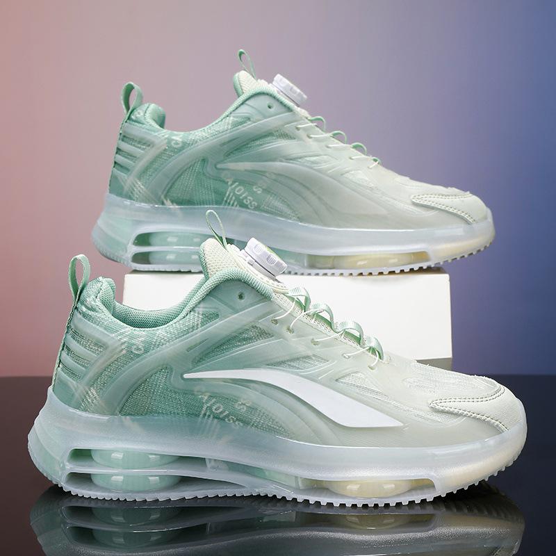 Rotating button men's shoes spring 2025 air cushion shock absorption junior high school students sports shoes teenagers older children running dad s