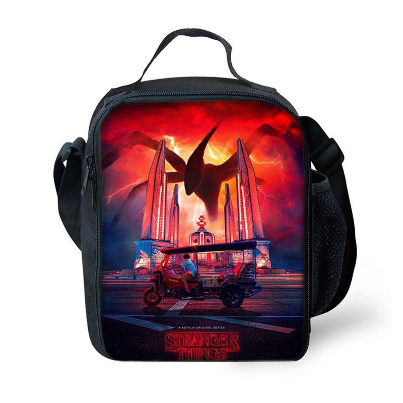Stranger Thing Insulated Lunch Bag For Kids And Students With Adjustable Strap Perfect For Picnics And Outdoor Adventures