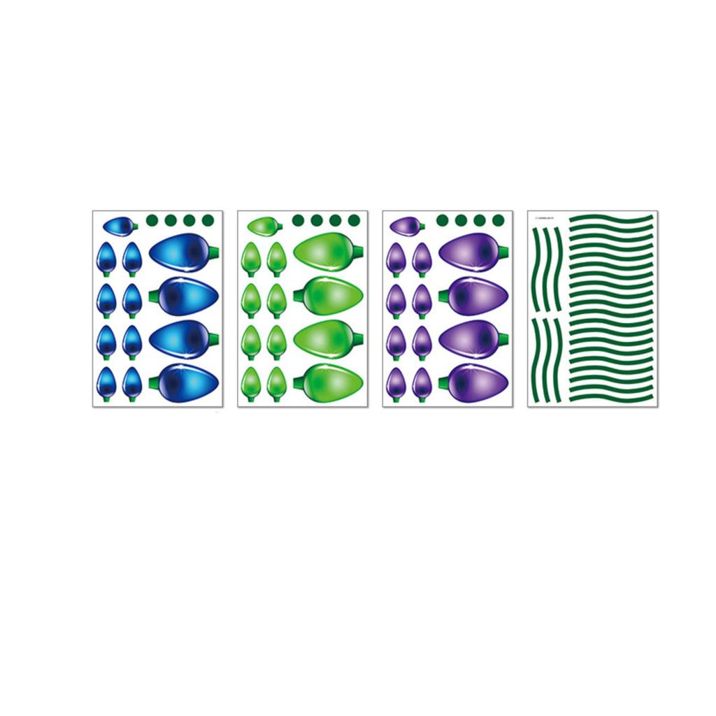 Christmas Light Bulb Sticker, Self-Adhesive Holiday Party Decor for Wall Refrigerator Car and Home