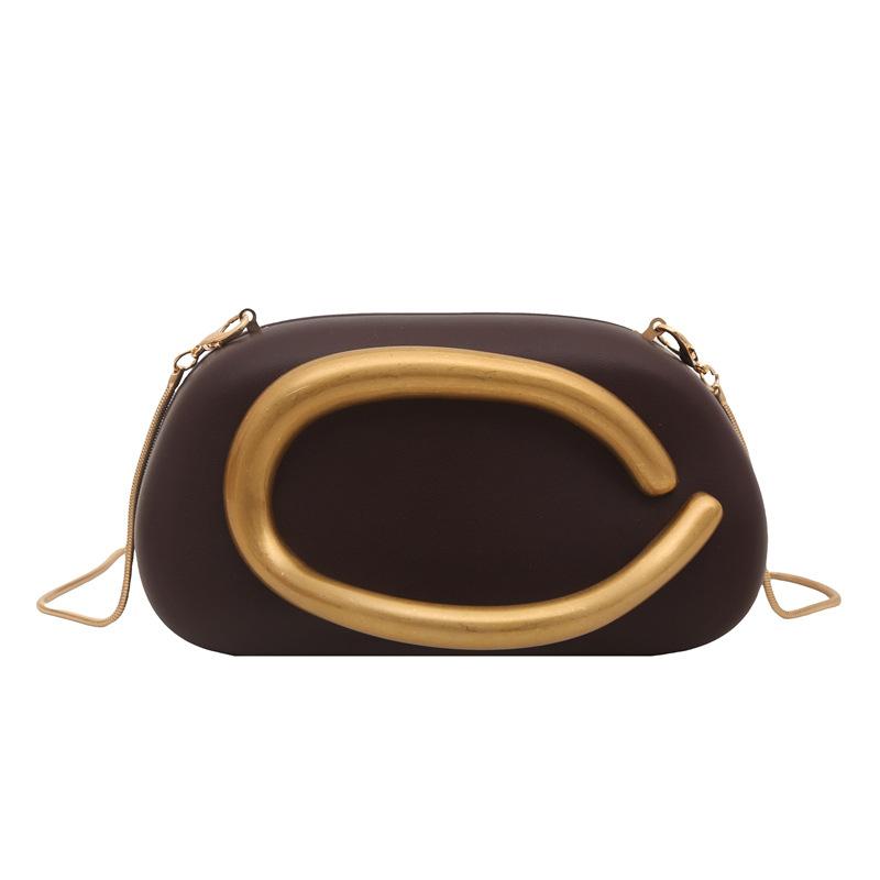 Personalized Metal Small Bag 2025 New Fashion Letter Design Foreign Style Versatile Women's Wrist Shoulder Box Bag