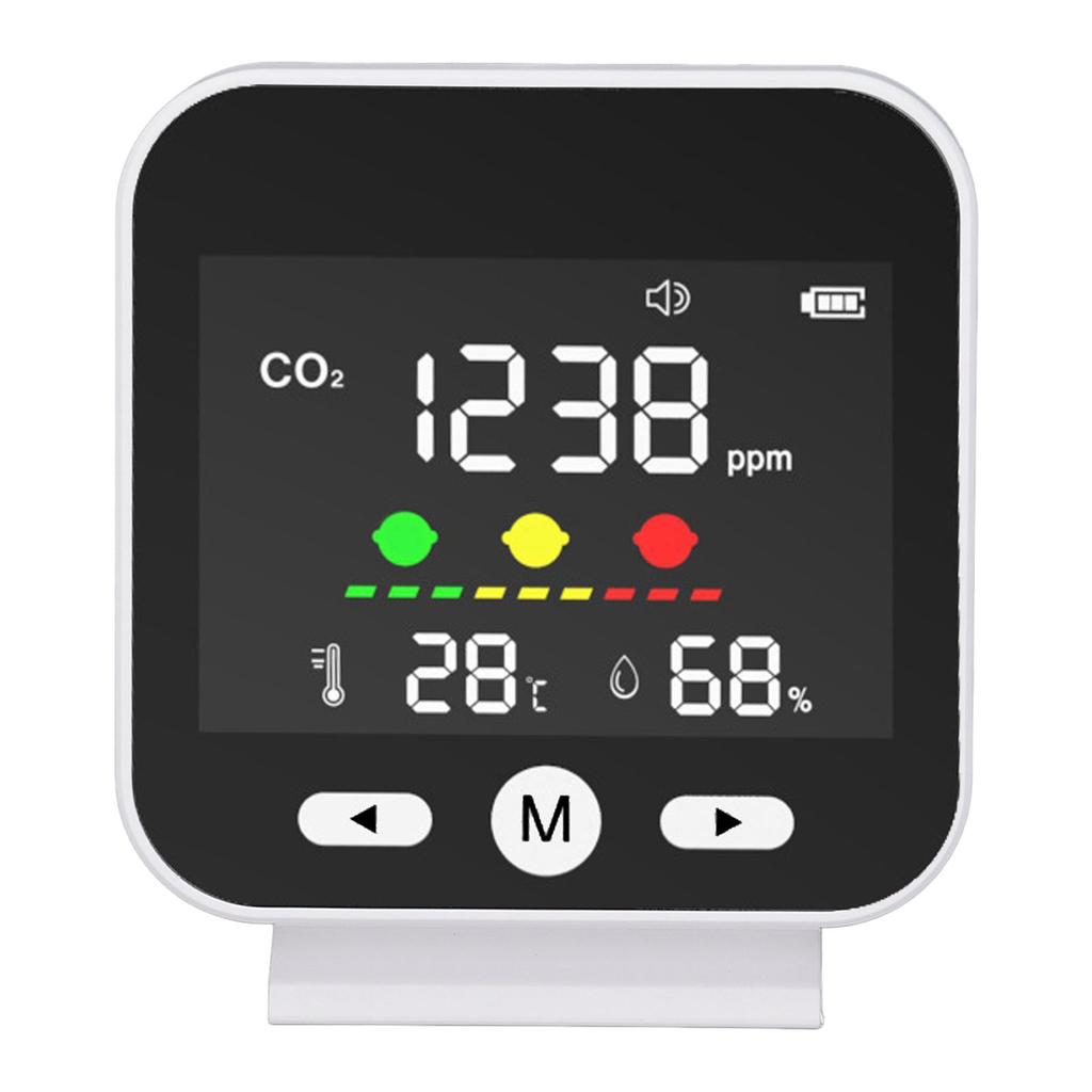 Air Quality Monitor High Accuracy 400‑5000ppm CO2 Temperature Humidity Detector for Desk