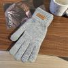 Damen Winter Touchscreen Handschuhe, gefüttert und verdickt warm Fahrradfahren Kältefest Wolle gestrickt Outdoor Herren Fünffingerhandschuhe