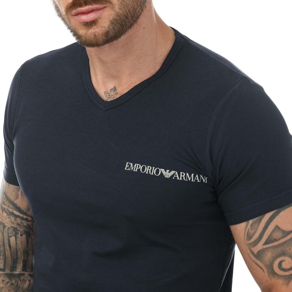 Emporio Armani Mens Logo T-Shirt (Pack of 2)