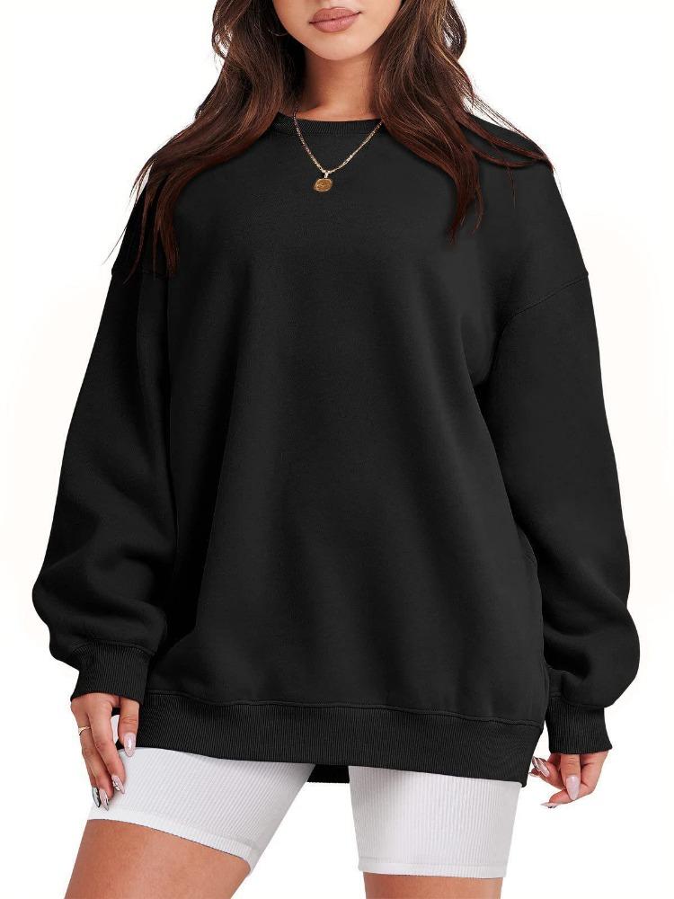 Autumn Winter Women Loose Velvet Sweatshirt Fashion Solid Color Top