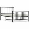 Vidaxl Struttura Letto in Metallo con Testiera e Pediera, Nera, 100X190Cm