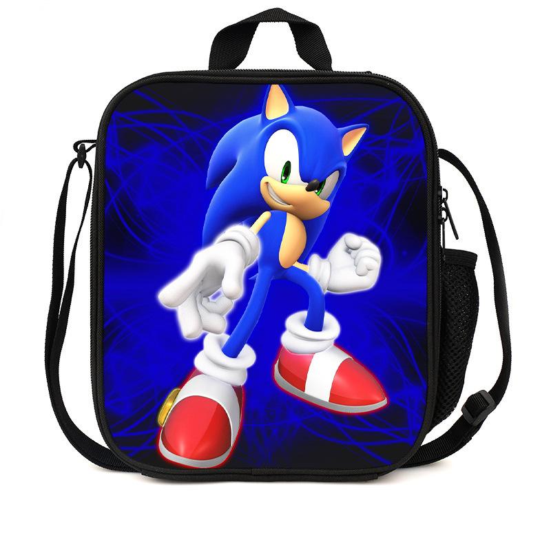 Sonic Lunch Bag Student Picnic Bag Oxford Cloth Cartoon Printed Portable Lunch Box Bag