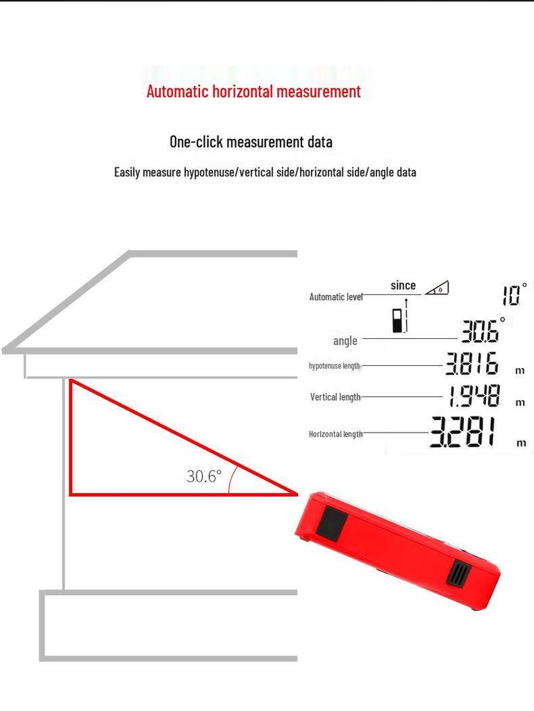 UNI-T High-Precision Rechargeable Infrared Laser Rangefinder: Handheld Room Measurement Device