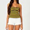 Women's Polka Dot Striped Strapless Tube Top Bra Vest Performance Wear