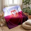 Poland Football Printed Flannel Blanket Skin Friendly Warm Decorative Throw for Indoor Couch Bed Daily Use