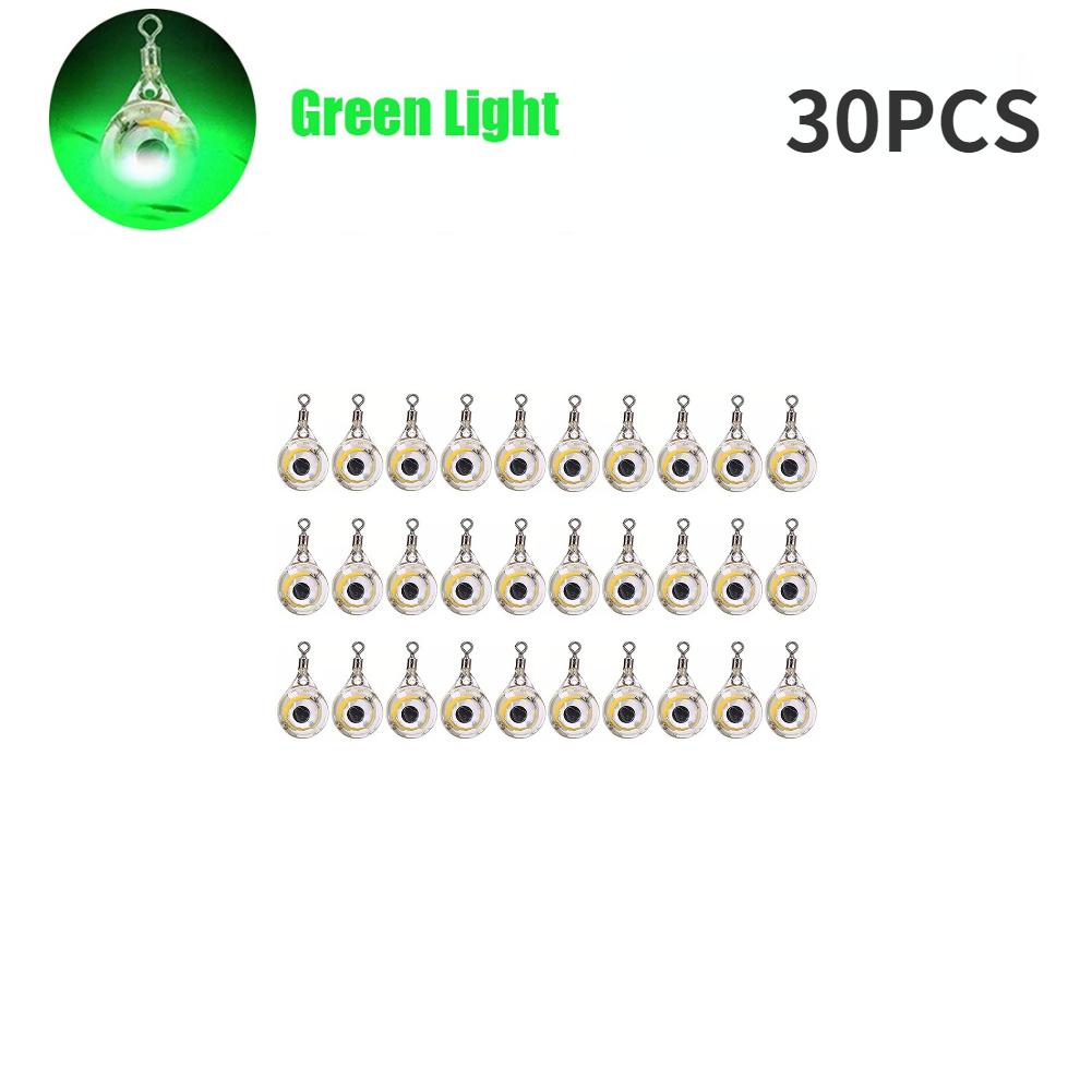 10-200pcs Mini Fishing Lure Light LED Deep Drop Underwater Eye Shape Squid Fish Bait Luminous Lure for Attracting Fish