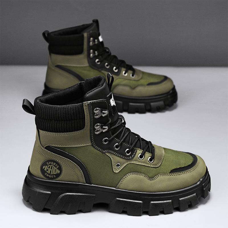 Cotton shoes men's winter velvet thickened new warm high-top shoes fashionable versatile casual tooling shoes