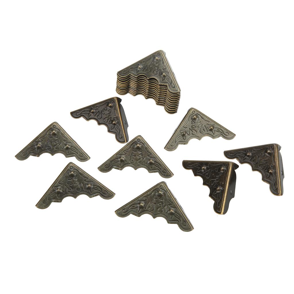 50Pcs Metal Corner Protector Retro Style Wide Application Durable Metal High Hardness Corner Guards for Wooden Box Case