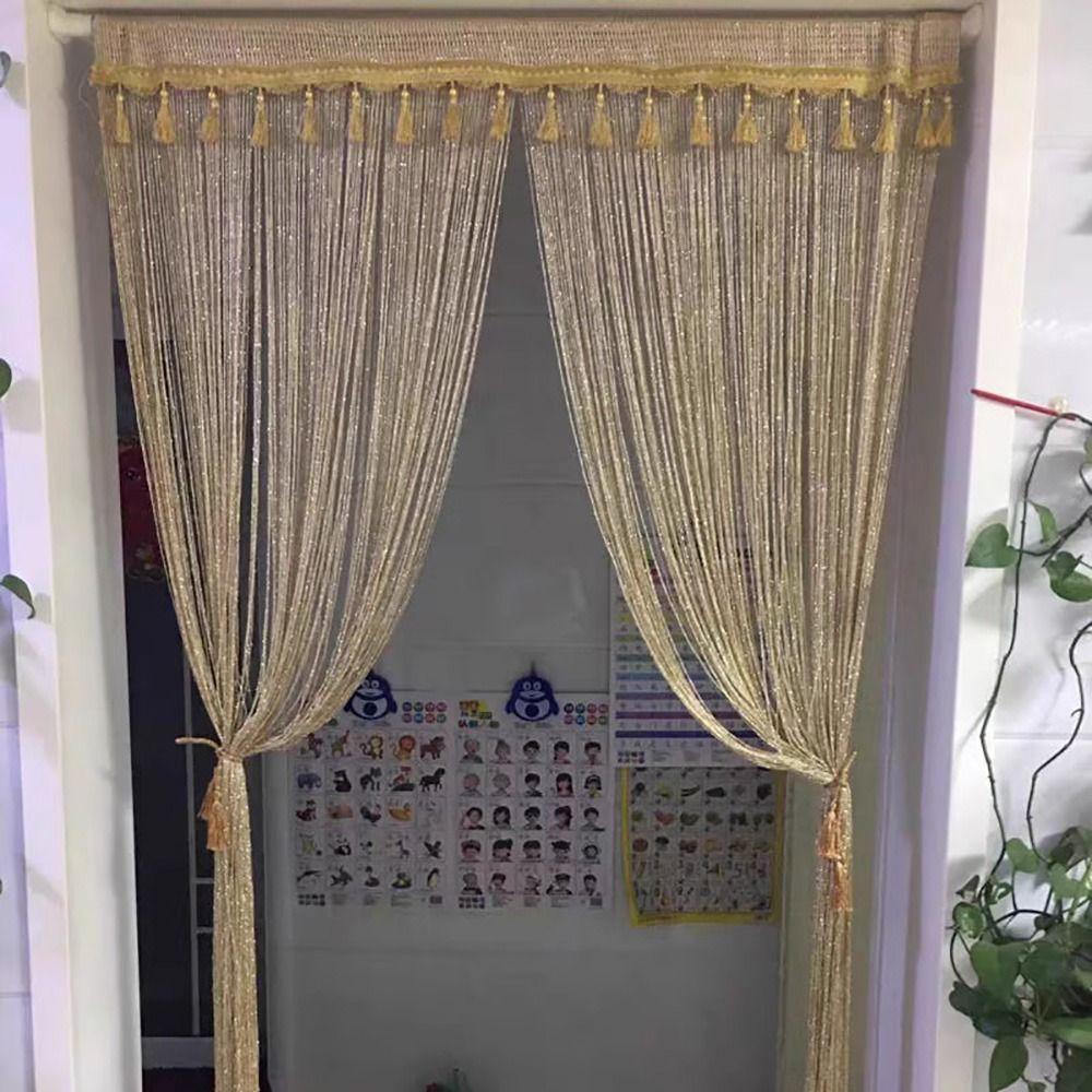 Straight Line Straight Line Curtains 100cm*200cm Tassel Curtains Wedding Decoration