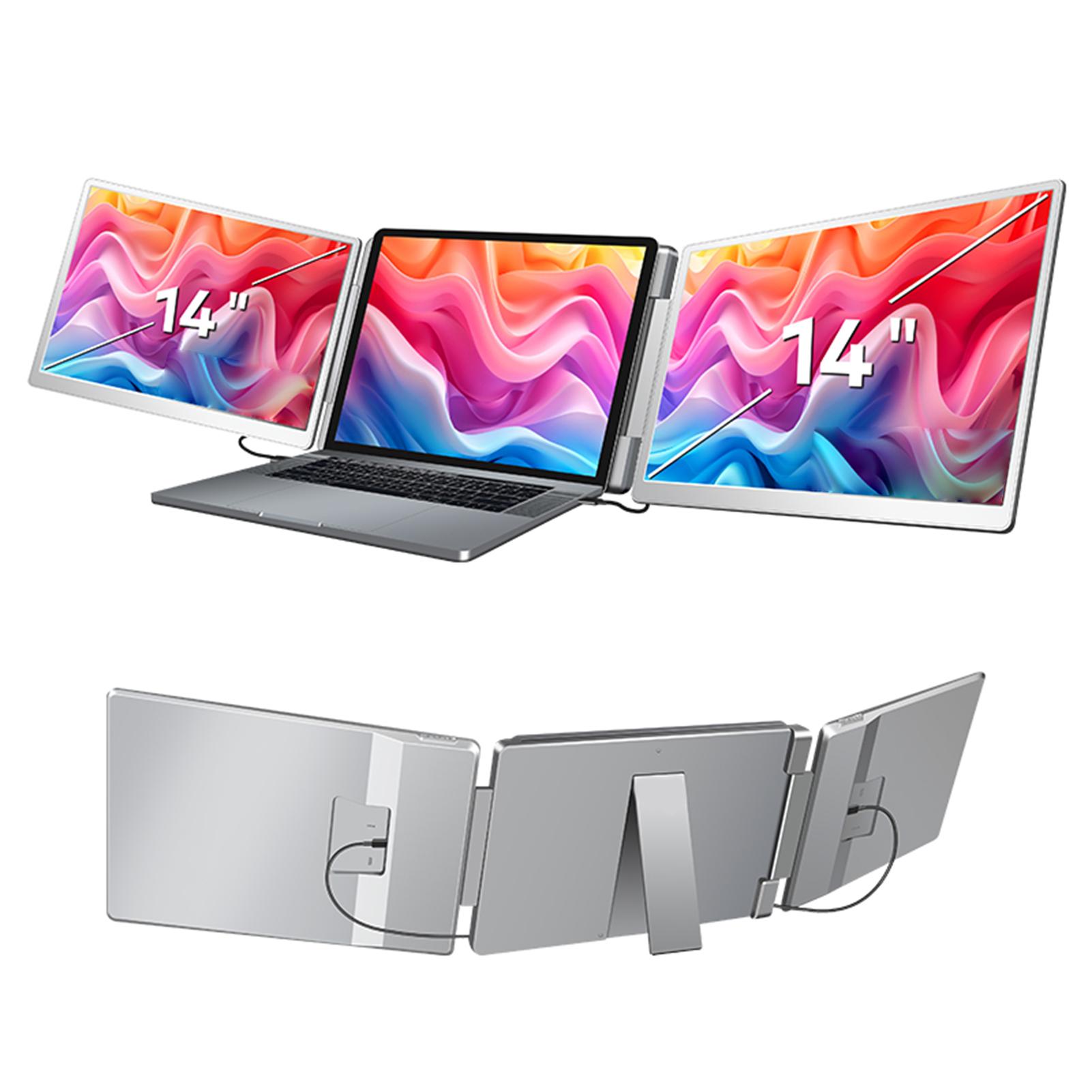 

14 Расширитель экрана ноутбука 1200P FHD Портативный тройной монитор для ноутбука Складной расширитель монитора 58MM серый