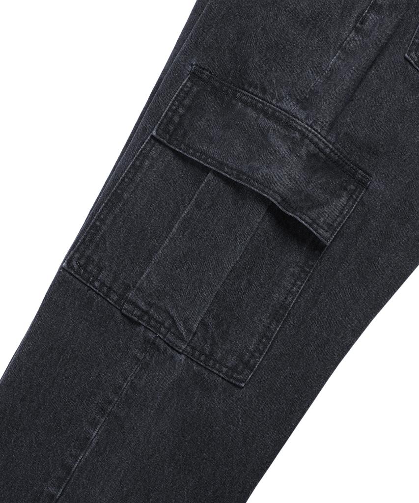 Iseuteuseobiseusyab Cargo Semi Denim Pants - Black