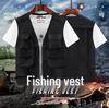 Logolu Baskılı Erkek Dış Mekan Çok Cepli Fileli Balıkçı Yeleği