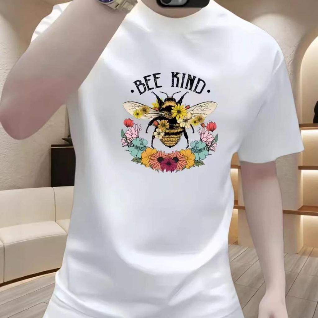 Trendy Brand Men's Luxury Round Neck Short-Sleeve Summer T-Shirt - Casual, Versatile, High-Quality Print