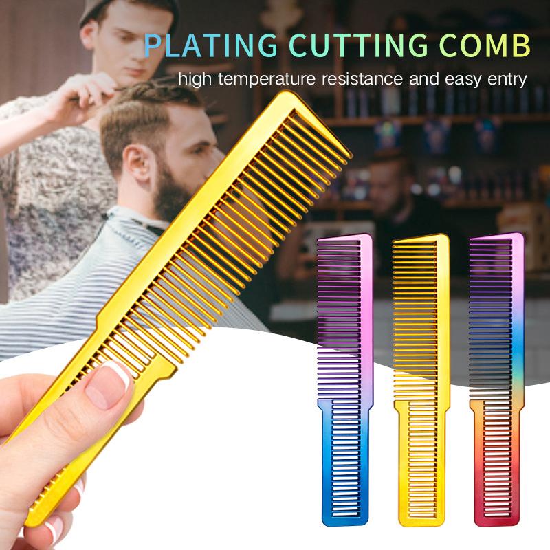 Electroplating Haircut Hairdressing Comb Colorful Rainbow Comb Portable Barber Hairdressing Tool Men Hair Salon Combs Brushes