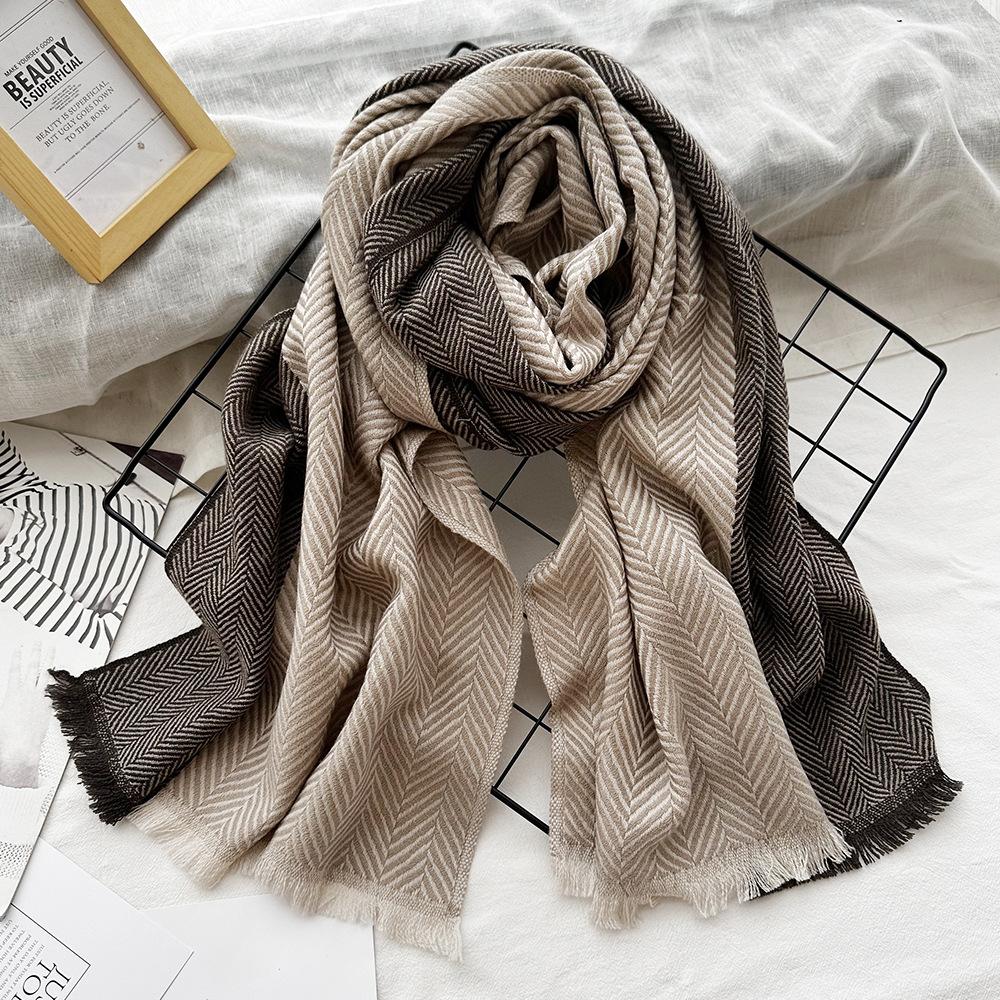 

Деловой стиль шерстяной мужской шарф зимняя атмосфера узор «елочка» парный теплый шарф деликатная шаль