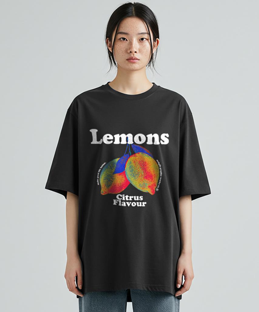 MATCHGLOBE Lemons Flavor Oversized Tee (Black)