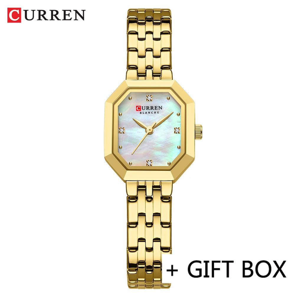 CURREN Women Watch Brand Luxury Casual Lady Girl Wristwatch Elegant Stainless Steel Bracelet Original Female Clock Clear 9108
