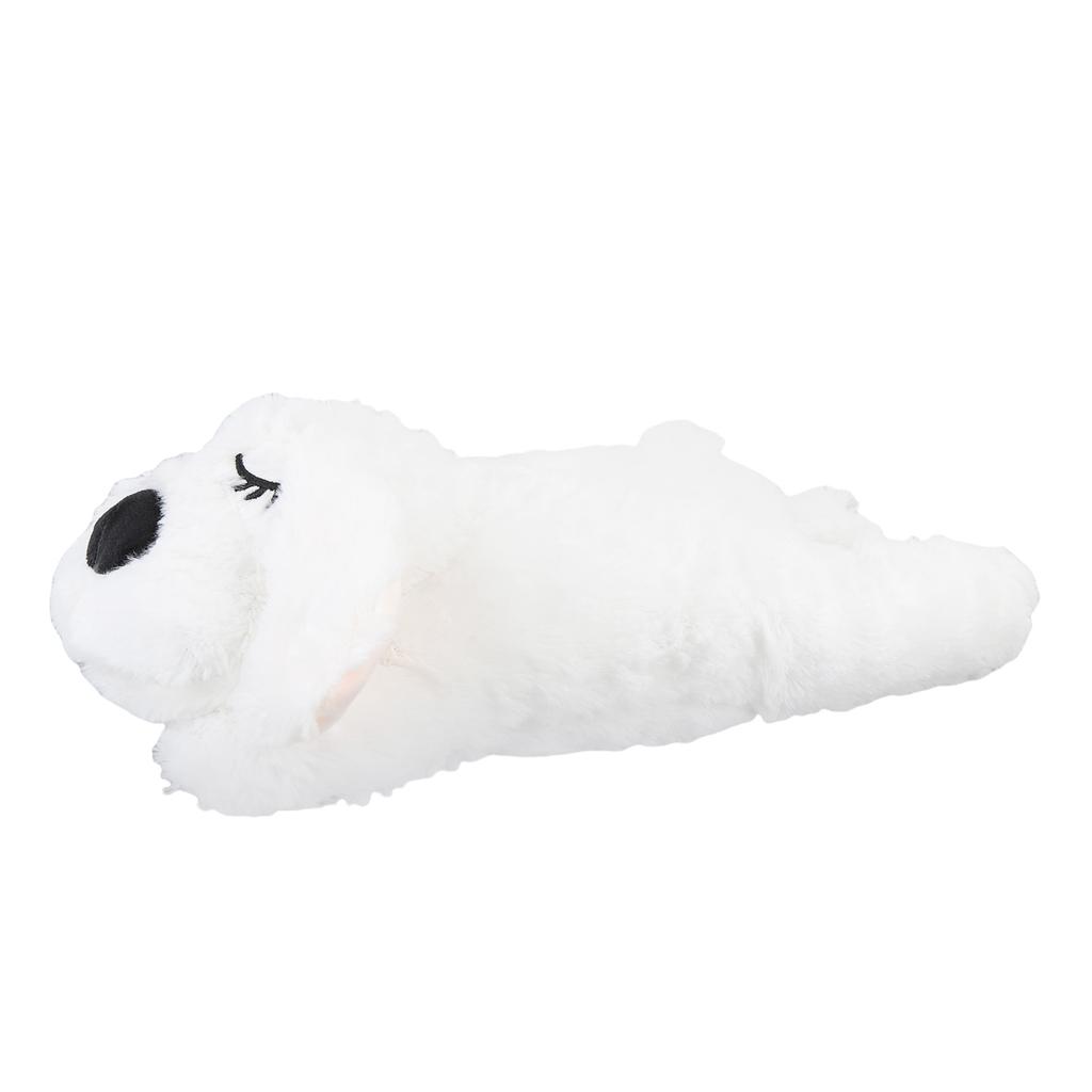 Heartbeat Puppy Toys Interactive Stuffed Animal Heartbeat Plush Toy for Pet Behavioral Sleep Calming Aid White